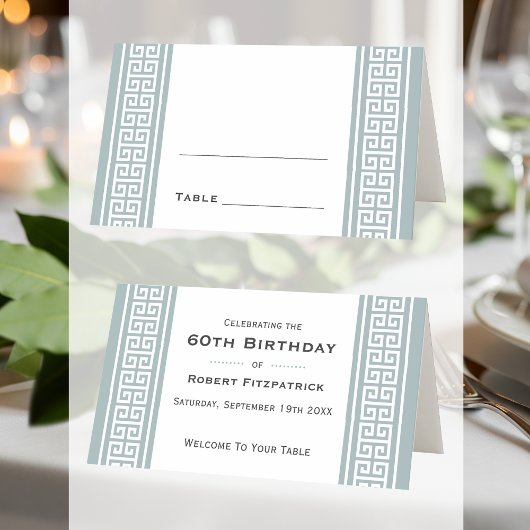 Carte De Placement Classic Birthday Party Grey Table pliée personnali