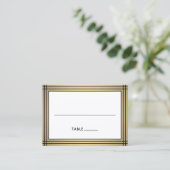 Carte De Placement Classic Black & Gold Border Large Elegant Escort / (Debout devant)