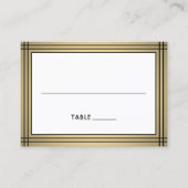 Carte De Placement Classic Black & Gold Border Large Elegant Escort / (Devant)