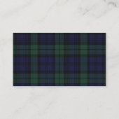 Carte De Placement Classic Black Watch Plaid Mariage Place Card (Dos)
