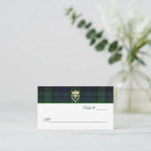 Carte De Placement Classic Black Watch Plaid Mariage Place Card (Debout devant)