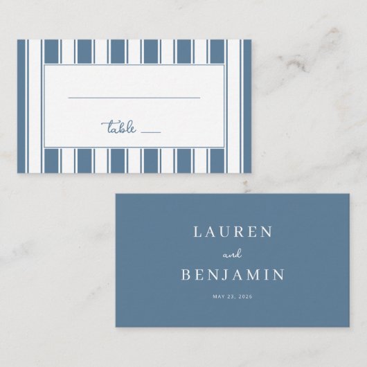 Carte De Placement Classic Blue Stripes (Devant / Derrière)