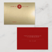 Carte De Placement Classic Cercle Double Bonheur Mariage chinois (Devant / Derrière)