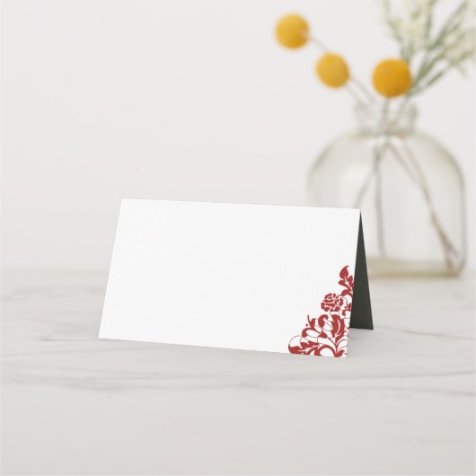 Carte De Placement Classic Crimson Rouge Rose dentelle Bourgogne Mari (Devant)