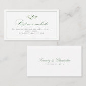 Carte De Placement Classic Elegance Green Website Insertion Card (Devant / Derrière)