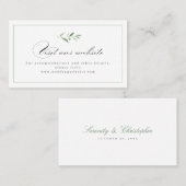 Carte De Placement Classic Elegance Green Website Insertion Card (Devant / Derrière)