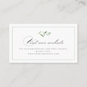 Carte De Placement Classic Elegance Green Website Insertion Card