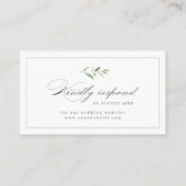 Carte De Placement Classic Elegance Script Mariage vert RSVP (Devant)
