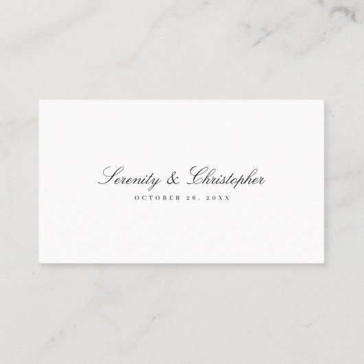 Carte De Placement Classic Elegance Script Website Insertion Card (Dos)