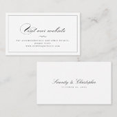 Carte De Placement Classic Elegance Script Website Insertion Card (Devant / Derrière)