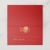 Carte De Placement Classic élégant logo chinois mariage rouge floral (Extérieur déplié)