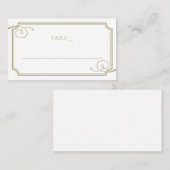 Carte De Placement Classic Gold Frame Mariage de luxe (Devant / Derrière)