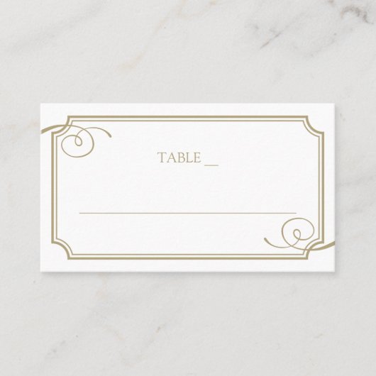 Carte De Placement Classic Gold Frame Mariage de luxe (Devant)