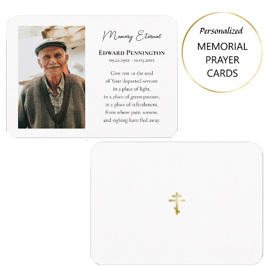 Carte De Placement Classic Photo Orthodox Christian Prayer Card      