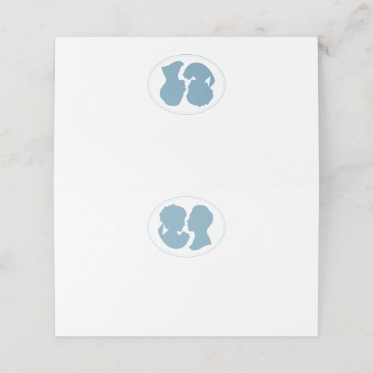 Carte De Placement Classic Regency Blue Cameo Mariage (Extérieur déplié)