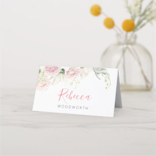 Carte De Placement Classic rose et blanc Floral carte, mariage