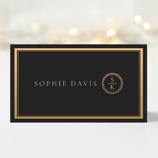 Carte De Placement Classic Simple Elegance Gold Mariage noir