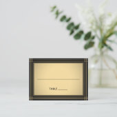 Carte De Placement Classic Striped Border Black & Gold Large Escort / (Debout devant)