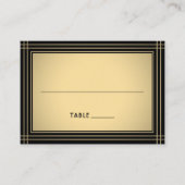 Carte De Placement Classic Striped Border Black & Gold Large Escort / (Devant)