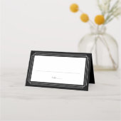 Carte De Placement Classique Déco | Mariage Noir et Blanc (Devant)