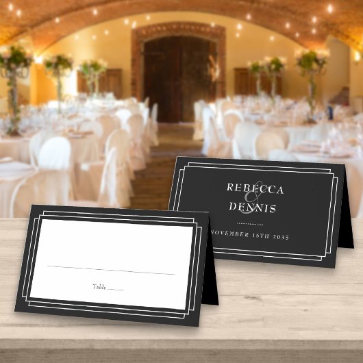 Carte De Placement Classique Déco | Mariage Noir et Blanc