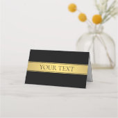Carte De Placement Classy Faux Gold Stripe & Black Arrière - plan ou (Devant)