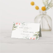 Carte De Placement Classy Rustic Blush Greenery Floral Bunch Mariage (Devant)