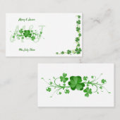 Carte De Placement Clover Celtique Shamrock irlandais traditionnel (Devant / Derrière)
