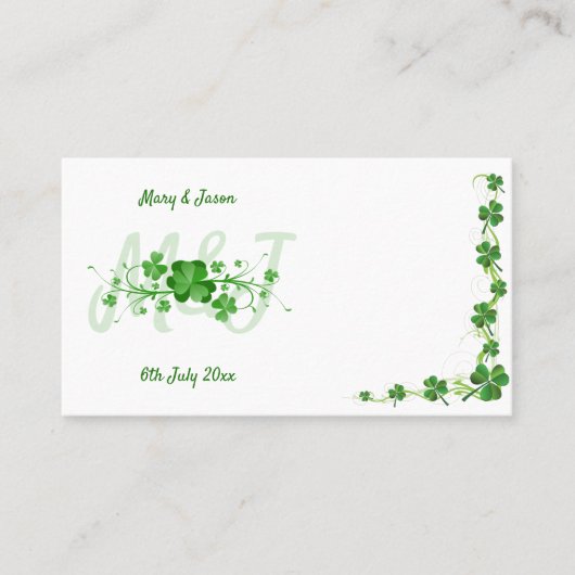 Carte De Placement Clover Celtique Shamrock irlandais traditionnel (Devant)