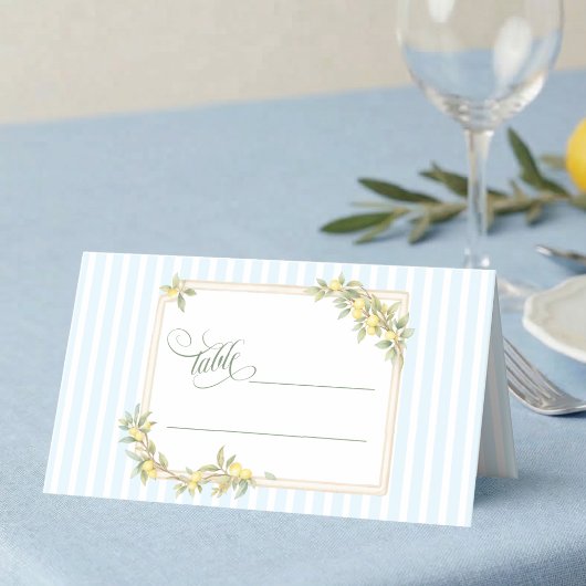 Carte De Placement Coastal Lemon Wedding