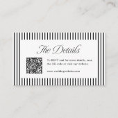 Carte De Placement Code QR à rayures noires pour les détails de maria (Devant)
