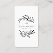 Carte De Placement Code QR de photos mémorables Noir Chic Mariage mod (Dos)