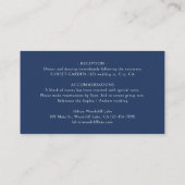 Carte De Placement Code QR Mini Détails Fleur de la Mariée Navy Rusti (Dos)