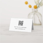 Carte De Placement Code QR Panneau de la table (Dos)