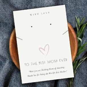 CARTE DE PLACEMENT COEUR BLANC BLANC BLUSH MEILLEUR CADEAU MOM REGARD
