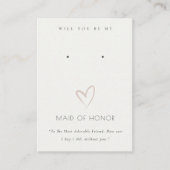 CARTE DE PLACEMENT COEUR BLANC MAID OF HONOR CADEAU EARRING AFFICHE (Devant)