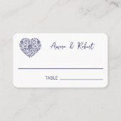 Carte De Placement Coeur de talavère bleue (Devant)