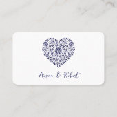 Carte De Placement Coeur de talavère bleue (Dos)