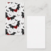 Carte De Placement Coeur d'Halloween avec ailes de chauve-souris noir (Devant / Derrière)