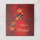 Carte De Placement Coeur flamboyant. (Extérieur déplié)