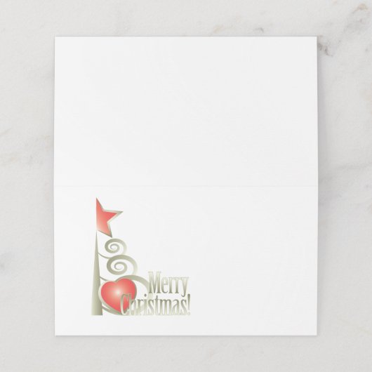 Carte De Placement Coeur pour Noël (Extérieur déplié)