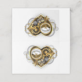 Carte De Placement Cœur Steampunk avec un Manomètre (Extérieur déplié)