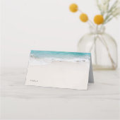 Carte De Placement Coeurs dans le sable destination mariage plage (Devant)