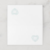 Carte De Placement Coeurs de diamant aqua gris carte d'invité (Extérieur déplié)
