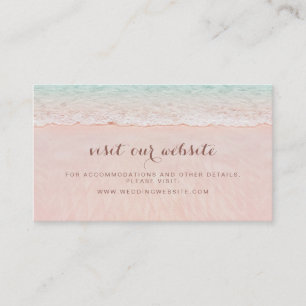 Carte De Placement Coeurs de plage rose sur le site de sable Insérer