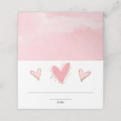 Carte De Placement Coeurs d'or rose valentines jour mignon (Extérieur déplié)