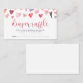 Carte De Placement Coeurs rose et rouge Valentines Baby Diaper Raffle (Devant / Derrière)