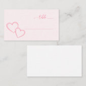 Carte De Placement Cœurs roses romantiques (Devant / Derrière)