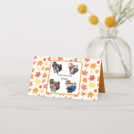 Carte De Placement Collage photo personnalisé de dinde graisseuse (Devant)