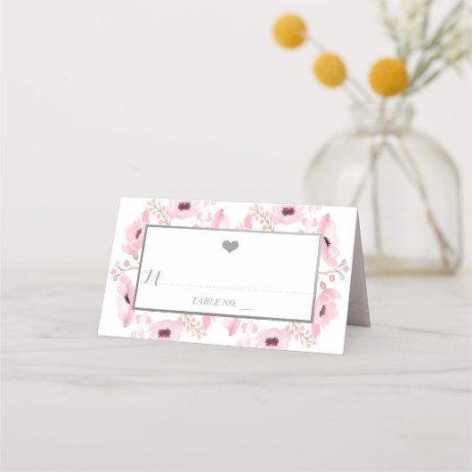 Carte De Placement Collection de Mariages floraux rose-printemps (Devant)
